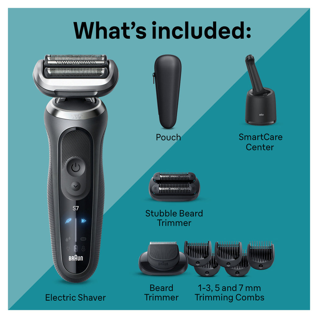 Series 7 Electric Shaver with SmartCare Center Stubbler Trimmer 7185cc